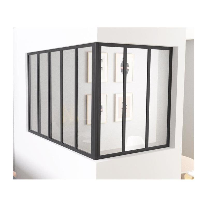 Poteau d'angle OPTIMUM - Noir - Idéal pour VERRIERE D'INTERIEUR