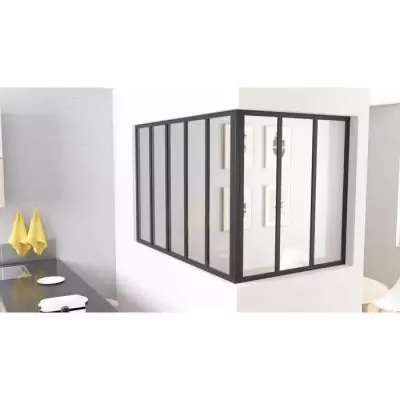 Poteau d'angle OPTIMUM - Noir - Idéal pour VERRIERE D'INTERIEUR