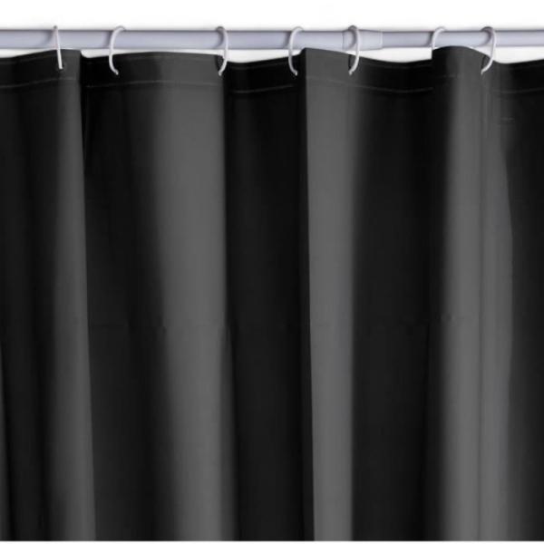 Rideau de douche gauffré - Black - PEVA - 180 x 200 cm - 12 crochets - UTILITY - TODAY