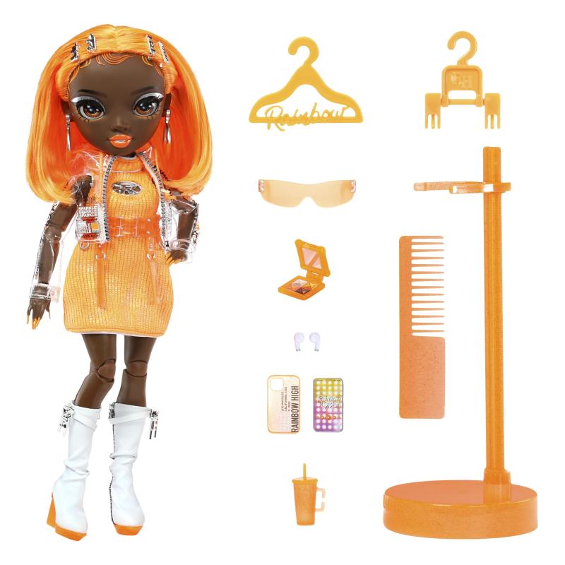 Rainbow High S23 Poupée mannequin - Michelle St. Charles (Orange)