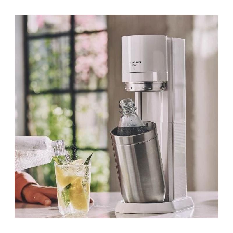 Machine à eau pétillante SODASTREAM - DUO Blanche - 2 carafes en verre - Idéal pour des boissons rafraîchissantes