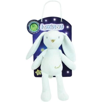 Peluche Lapin Blanc Lumineux Naturel Sans Pile 20 cm