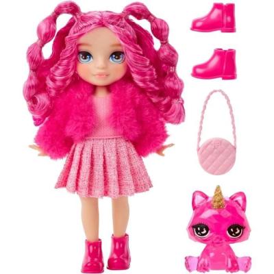 Découvrez la Rainbow High Littles - Poupée 15cm + animal de compagnie - Rose