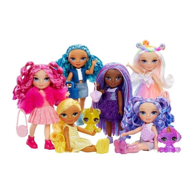 Découvrez la Rainbow High Littles - Poupée 15cm + animal de compagnie - Rose