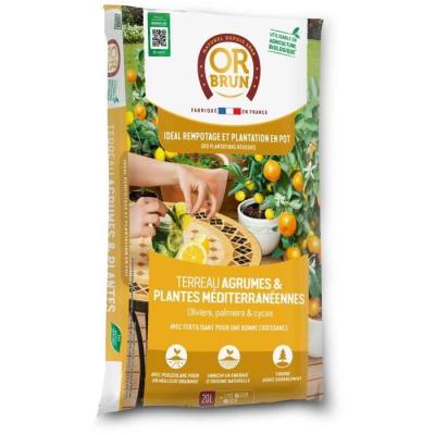 Terreau agrumes et plantes méditerranéennes 20 L - OR BRUN