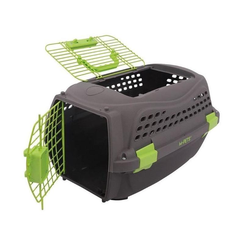 Caisse de transport pour chat M.PETS ECO GIRO - Taille M - Gris