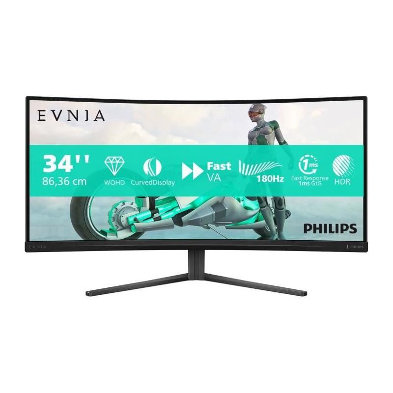 Écran PC PHILIPS 34'' WQHD incurvé - 180Hz - HDR - HDMI/DP