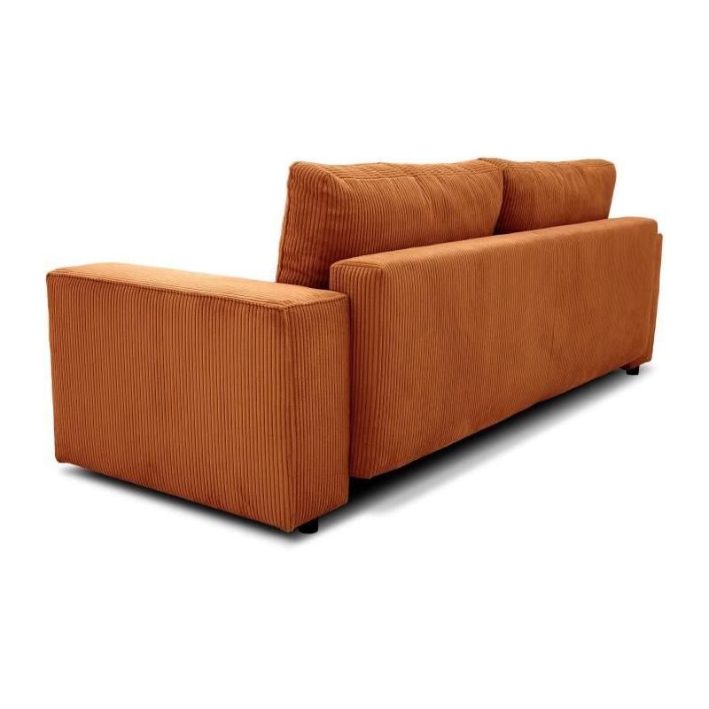Canapé convertible terracotta JOSH 3 places - Design éco-responsable