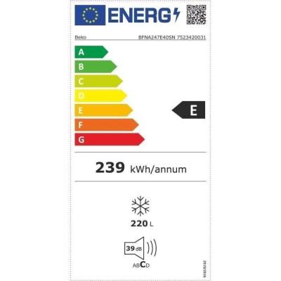 Congélateur armoire intégrable BEKO BFNA247E40SN - 220L - Blanc