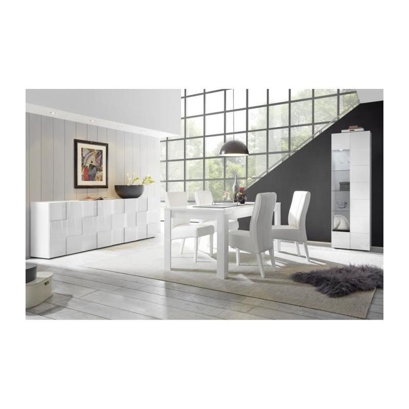 Buffet Milano Blanc laqué brillant - 4 portes - 241 x 42 x 84 cm