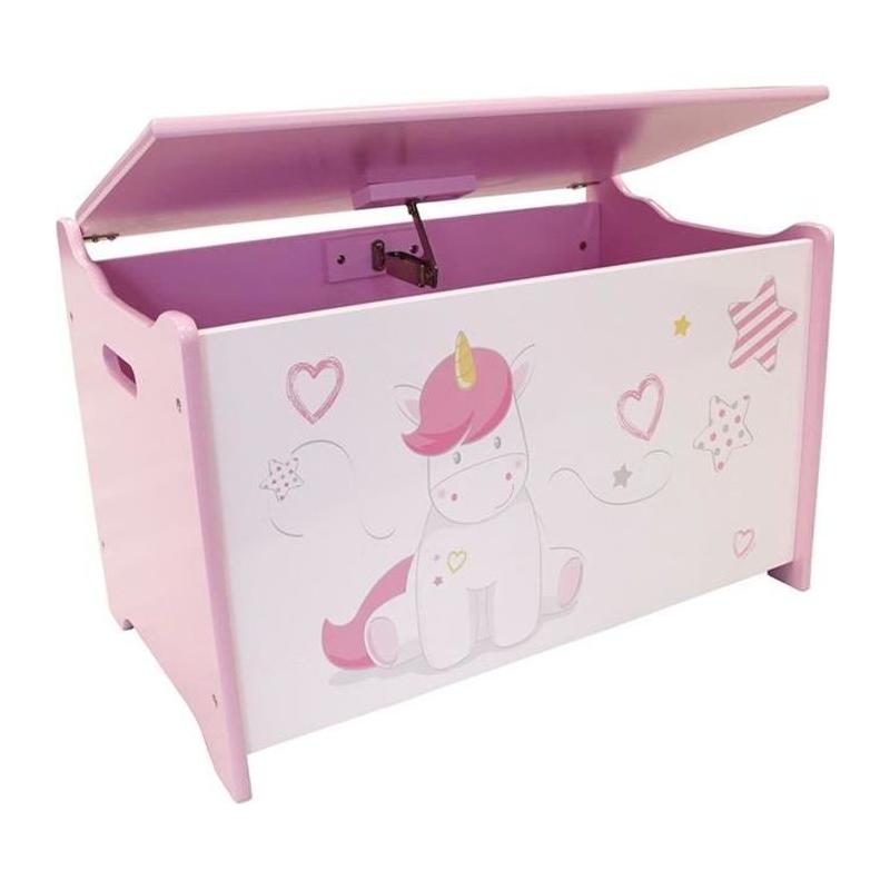 Coffre à jouets Licorne en bois pour enfant - Fun House, Rangez les trésors avec style!