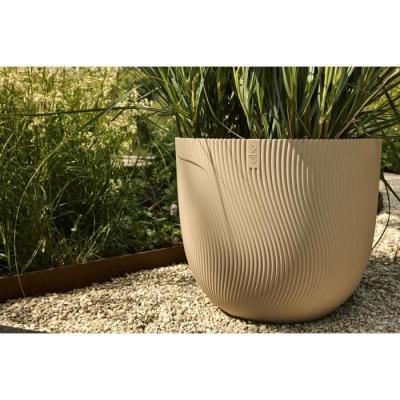 Pot de fleurs ELHO Sereh Rond 30 Beige 100% recyclé - L 30 x B 29.5 x H 25 cm