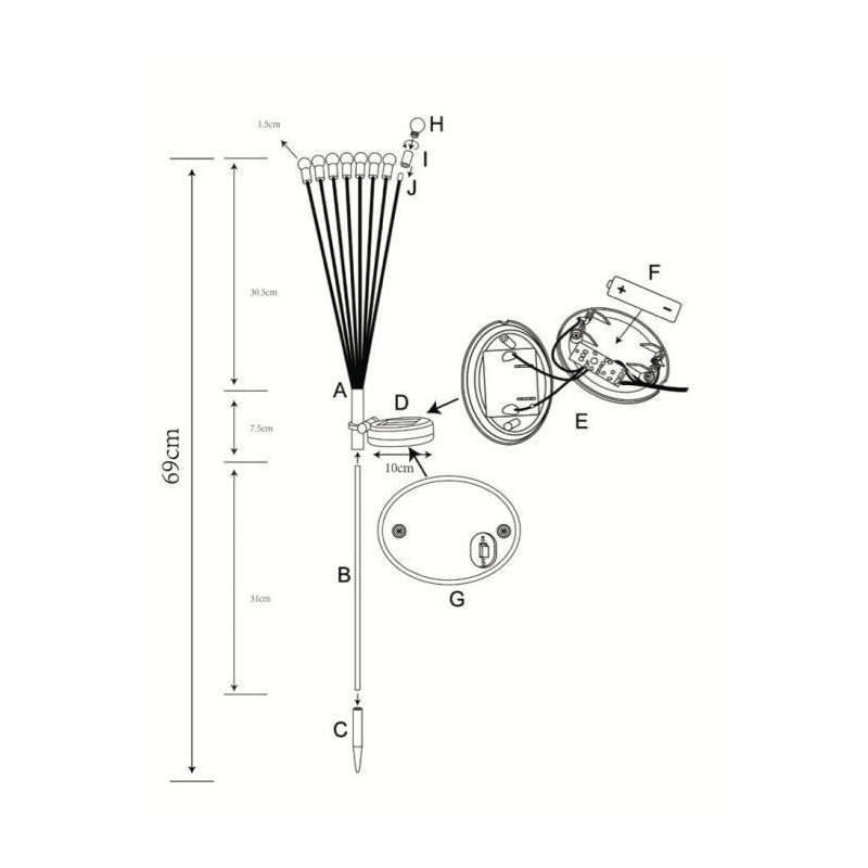 Décoration solaire GALIX G4435 - Bouquet lumineux - 8 LED