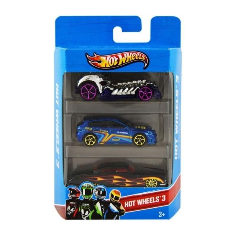 Coffret de 3 Véhicules Hot Wheels - Miniatures pour Enfant - 3 ans +