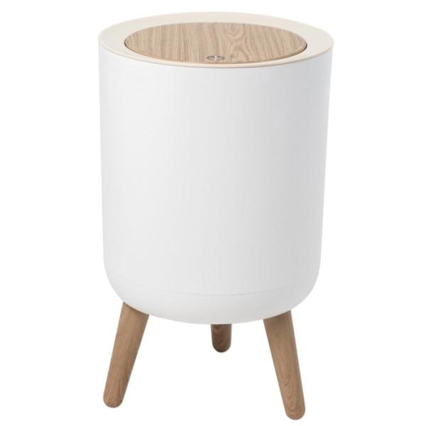 Poubelle sur pied de salle de bain push - MALMO - KITCHEN MOVE - 7 L - Ouverture par pression - Bois design