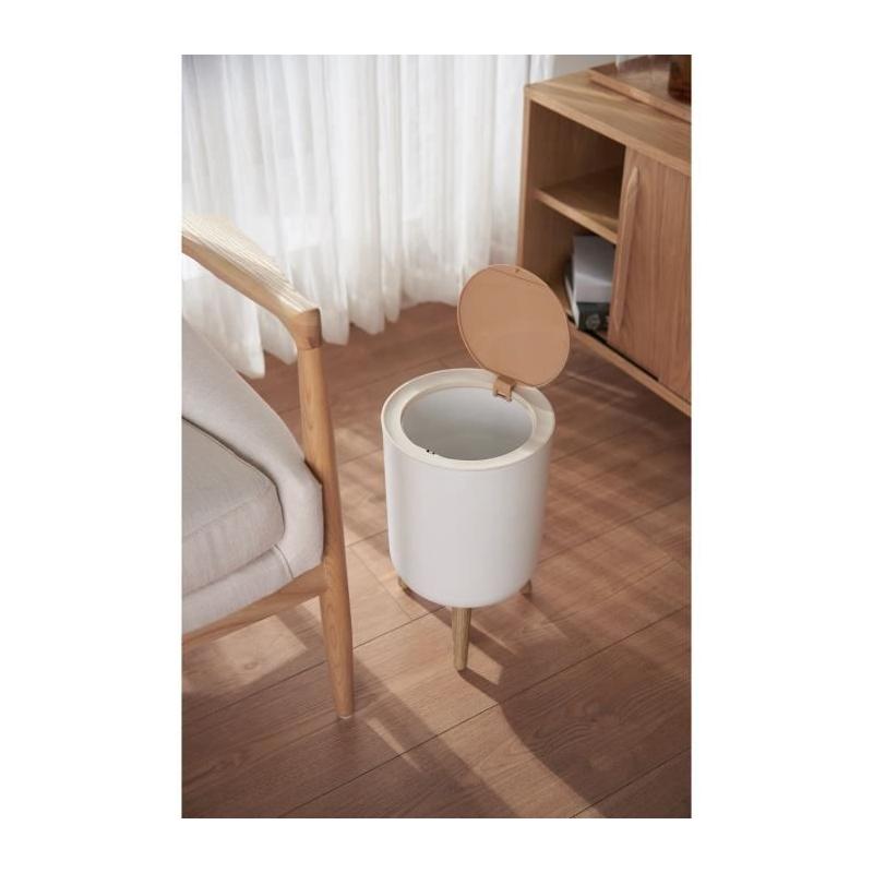 Poubelle de salle de bain push MALMO 7L - Bois design