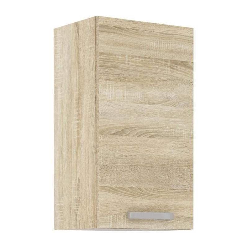 Meuble haut 1 porte battante chêne sonoma - L 40 x P 31,6 x 72 cm