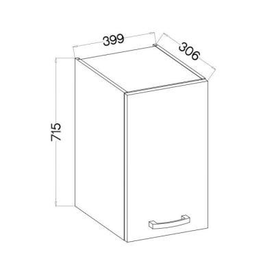 Meuble haut 1 porte battante chêne sonoma - L 40 x P 31,6 x 72 cm