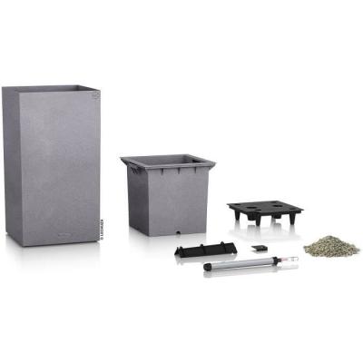 Pot de fleur LEC Canto Stone Colonne 40 Gris pierre - Résistant aux intempéries