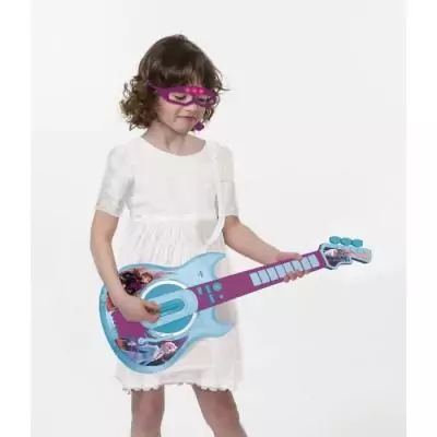 Guitare électronique lumineuse Reine des Neiges avec micro et lunettes