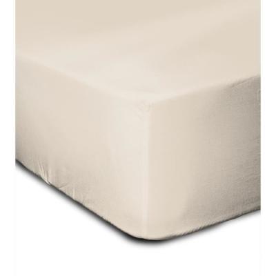 Drap housse 100% coton - 180x200 + Bonnet 30cm - Beige clair