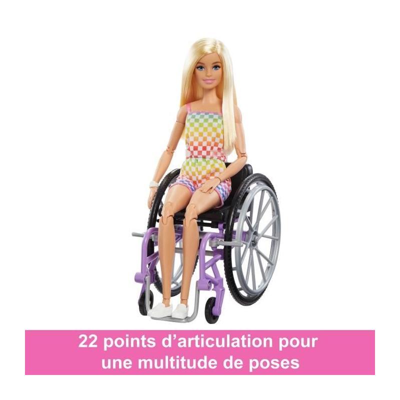 Barbie Fashionistas HJT13 avec fauteuil roulant - Poupée 