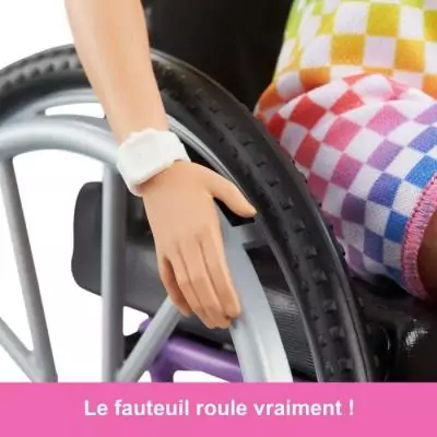 Barbie Fashionistas HJT13 avec fauteuil roulant - Poupée 