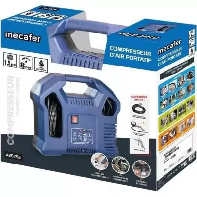 Compresseur sans cuve MECAFER 1,5 HP - 8 bars - Bleu