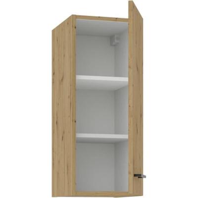 Meuble haut MODENA - 2 portes - Chene artisan / Noir mat - 30 x 31 x 72 cm