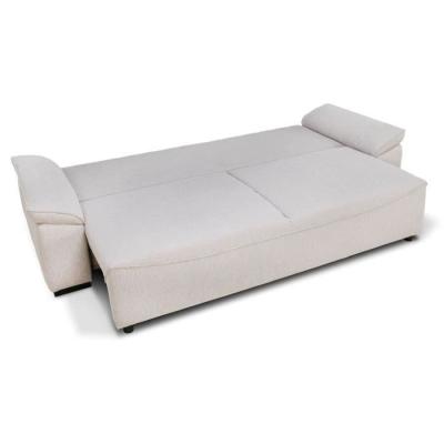 Canapé convertible beige NORMAN - 3/4 places - Avec coffre - 240 x 85 x 85 cm