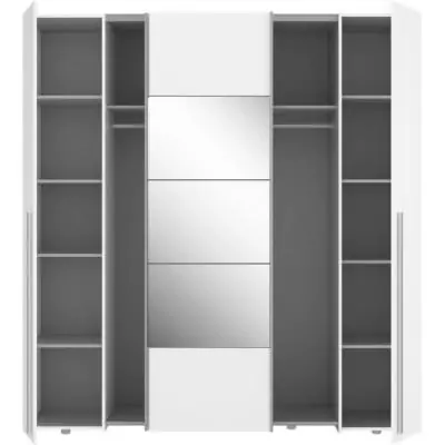 Armoire NARAGO Blanche Mat - 2 portes coulissantes + miroir Armoire NARAGO Blanche Mat - 2 portes coulissantes + miroir