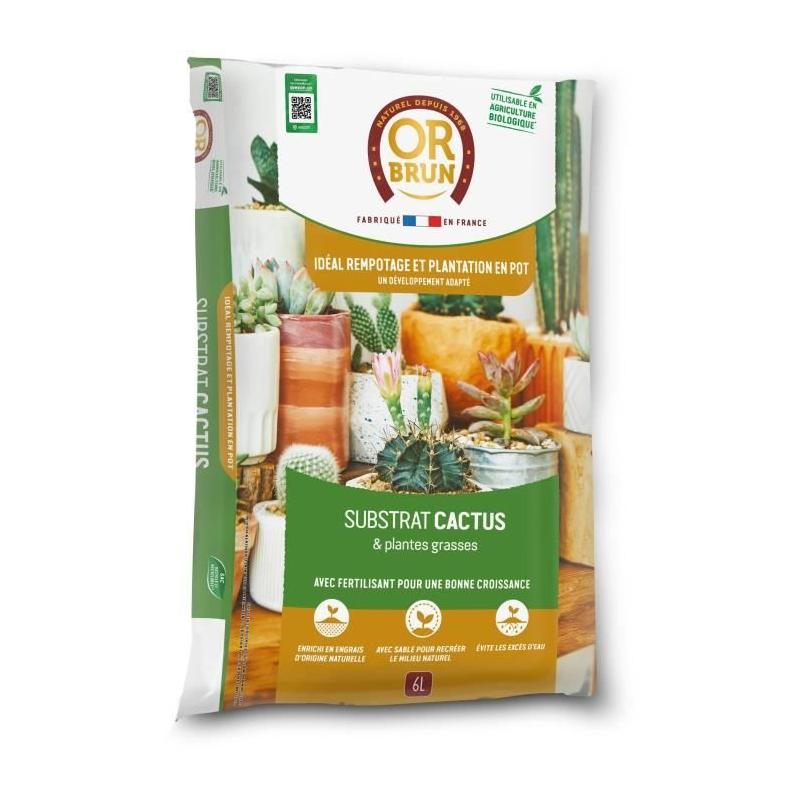 Substrat cactus & Plantes grasses - OR BRUN - Favorise croissance
