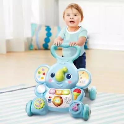 Porteur Trotteur VTECH BABY - Éléphanteau Trottino Bleu - Avec Frein