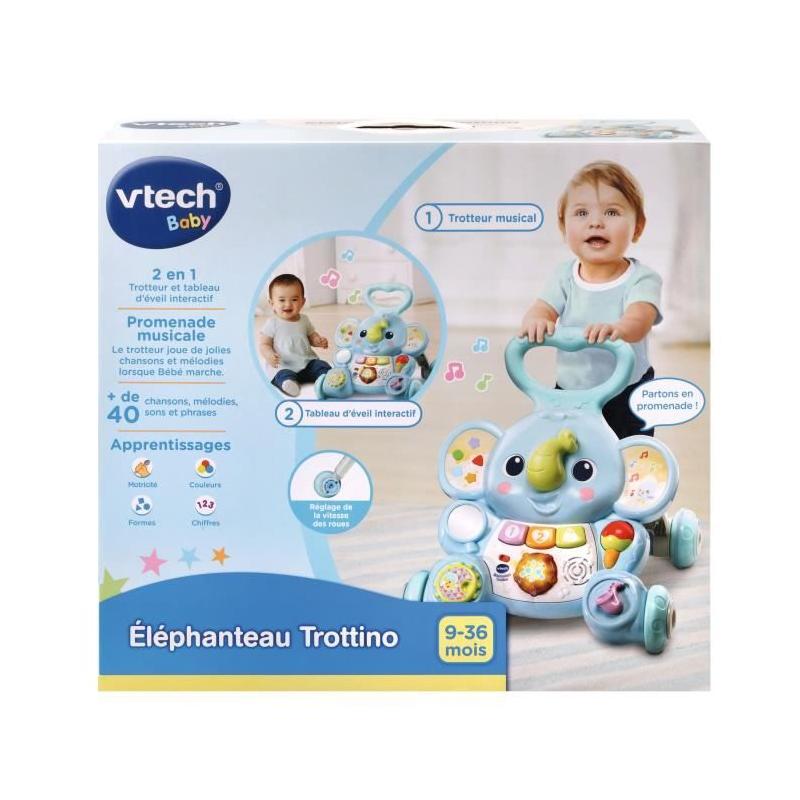 Porteur Trotteur VTECH BABY - Éléphanteau Trottino Bleu - Avec Frein