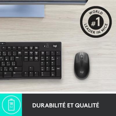 Souris sans fil ergonomique Logitech M190 Noir - Dimensions compactes