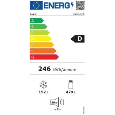 Réfrigérateur combiné Bosch 86cm 631L NoFrost Inox - KGN86AIDR