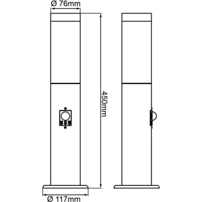 Potelet extérieur DODY E27 - BRILLIANT Noir IP44