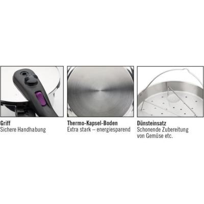 Autocuiseur GSW Rapide 22 cm 6 L Induction Acier Inoxydable