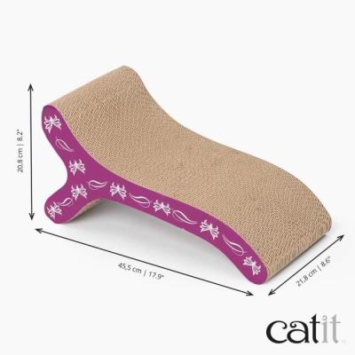Griffoir carton ondulé violet 46x22x20 cm - Petit mais puissant