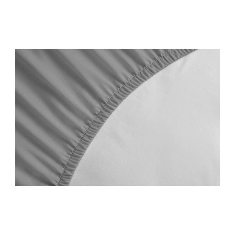 Drap Housse 100% coton gris clair 90x190x25 cm
