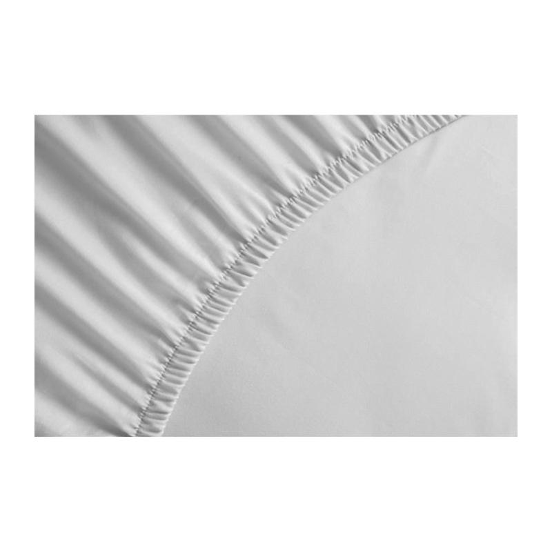 Drap Housse 100% coton blanc 160x200x25 cm - Élégance et Confort