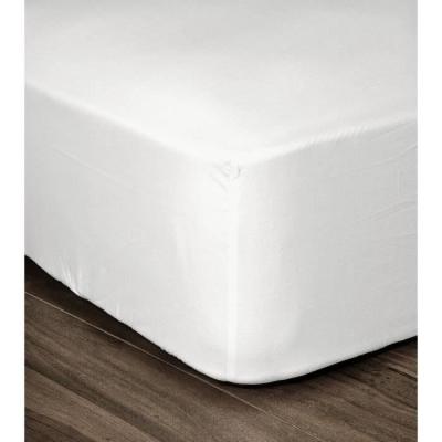 Drap Housse Blanc 100% coton 160x200x30 cm - Confort absolu