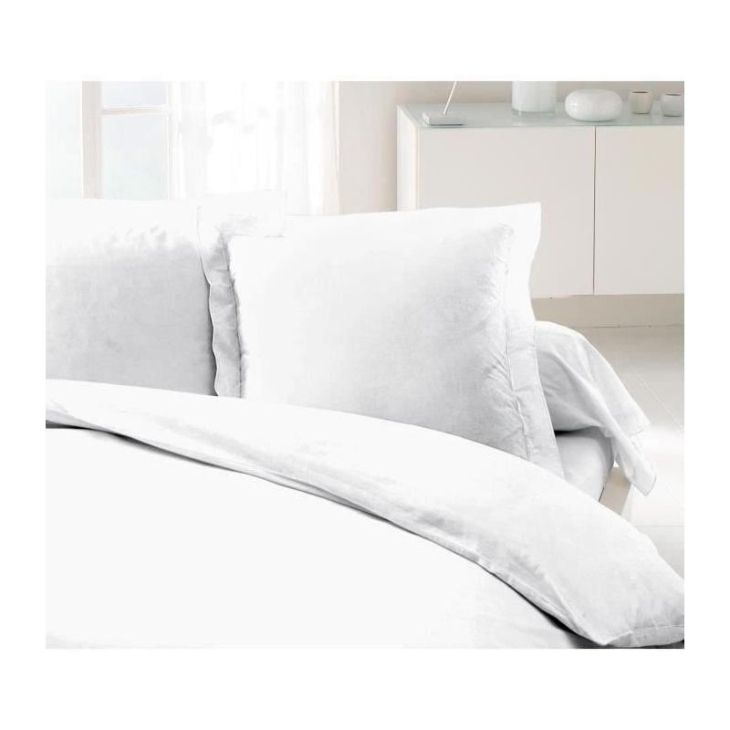 Taies d'Oreillers 100% coton blanc - Lot de 2 - 63x63 cm