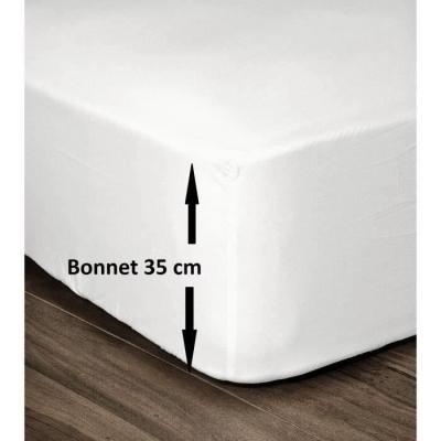 Drap Housse 100% Coton 140x190cm - Blanc: Confort et Qualité