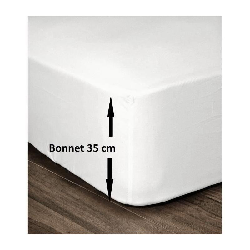 Drap Housse 100% Coton 140x190cm - Blanc: Confort et Qualité