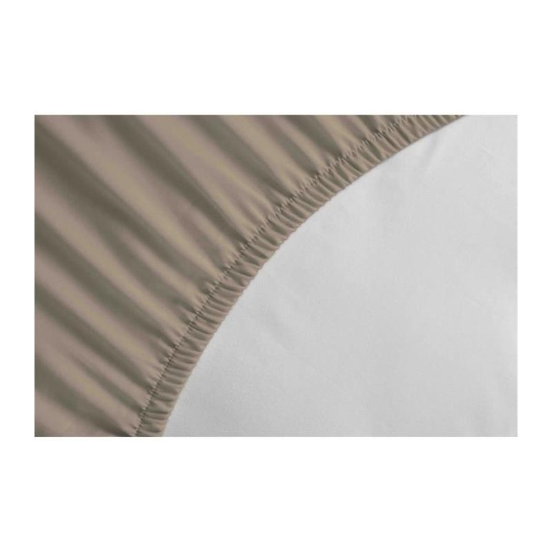 Drap Housse 100% Coton 160x200cm - Beige - Confort et Qualité