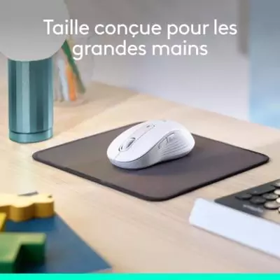 Souris sans fil Logitech M650 Blanc - Design ergonomique