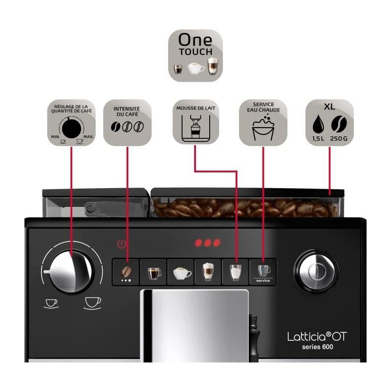 Machine à café automatique Melitta Latticia OT F300-101 Argent - Pratique et élégante