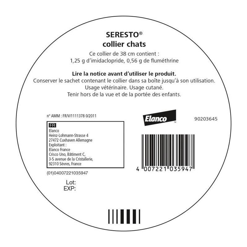 Colliers anti-puces et tiques Seresto: Lot de 2 - Format compact