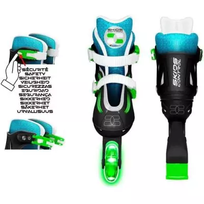 Patins en ligne ajustables avec roues lumineuses - Contrôle des virages